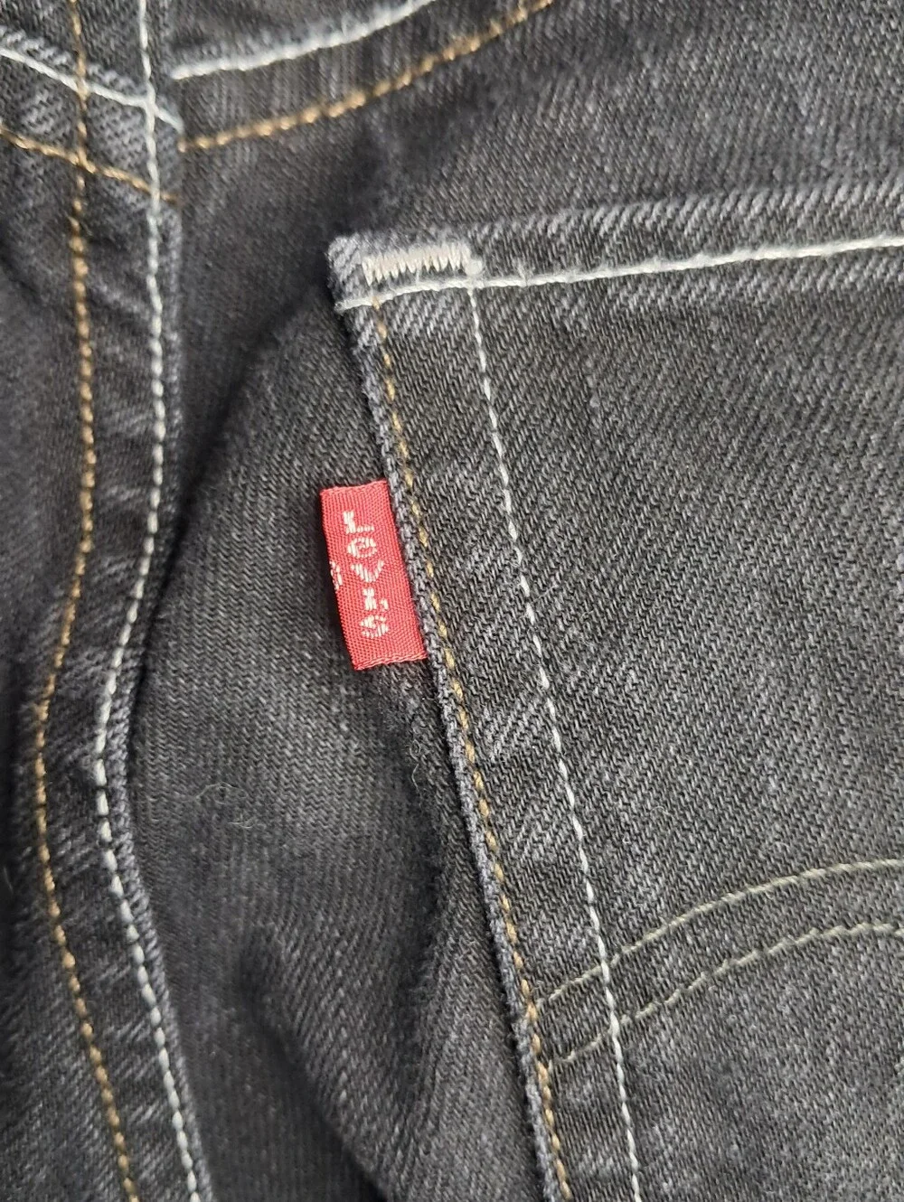 Levi’s 511 Line 8 Black Contrast Stitch Jeans Mens 31x30 100% Cotton Minimalist